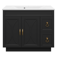 Амбра -100 Тумба черная матовая с 2 ящ.