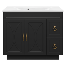 Амбра -100 Тумба черная матовая с 2 ящ.