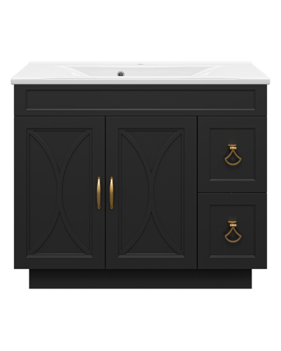 Амбра -100 Тумба черная матовая с 2 ящ.