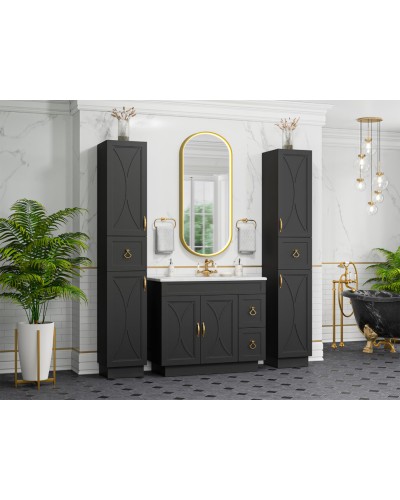 Амбра -100 Тумба черная матовая с 2 ящ.