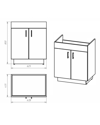 Амбра - 65 тумба прямая белая