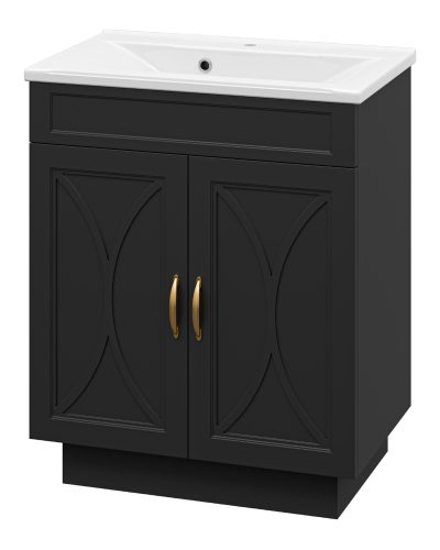 Амбра - 70 тумба прямая черная матовая