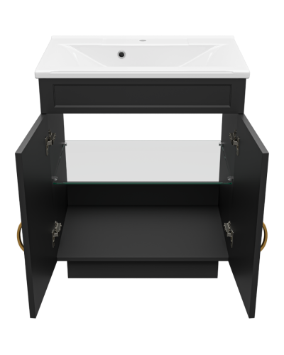 Амбра - 70 тумба прямая черная матовая