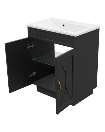 Амбра - 70 тумба прямая черная матовая