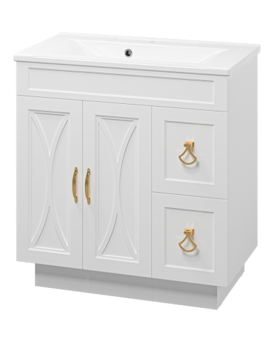 Амбра - 80 тумба белая с 2 ящ.