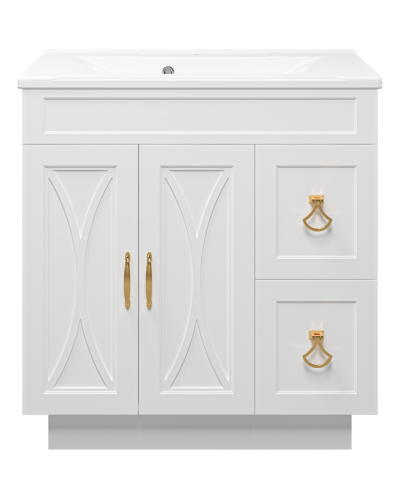 Амбра - 80 тумба белая с 2 ящ.