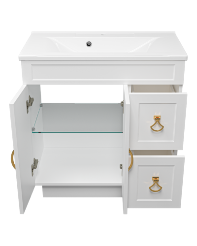 Амбра - 80 тумба белая с 2 ящ.