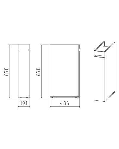 Амур - 19 Тумба напольная д/расход.матер. под стир. машину