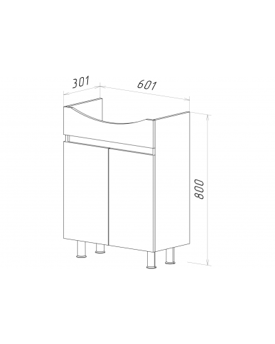 Амур - 60 Тумба напольная прямая (эмаль)