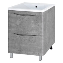 Атлантик - 70 Тумба напольная  с 2 ящ. закруг. края серый камень