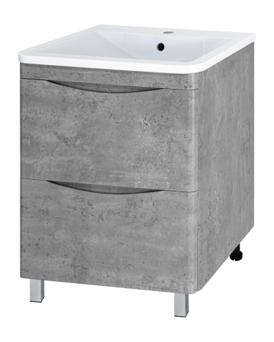 Атлантик - 80 Тумба напольная  с 2 ящ. закруг. края серый камень