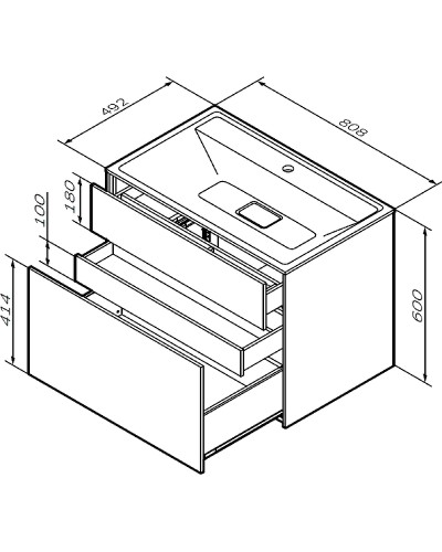 Тумба под раковину AM.PM Inspire V2.0 80 M50AFHX0803GM подвесная Графит