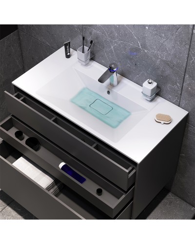 Тумба под раковину AM.PM Inspire V2.0 100 M50AFHX1003GM подвесная Графит матовая