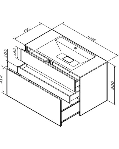 Тумба под раковину AM.PM Inspire V2.0 100 M50AFHX1003GM подвесная Графит матовая