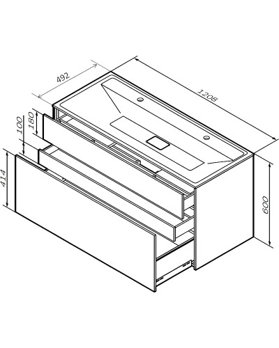 Тумба под раковину AM.PM Inspire V2.0 120 M50AFHX1203WM подвесная Белая матовая
