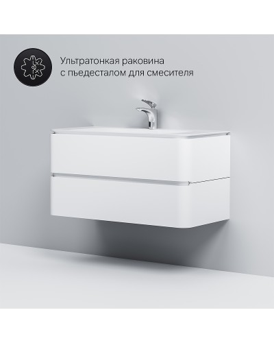 Тумба под раковину AM.PM Sensation 100 M30FHX1002WG подвесная Белая глянцевая