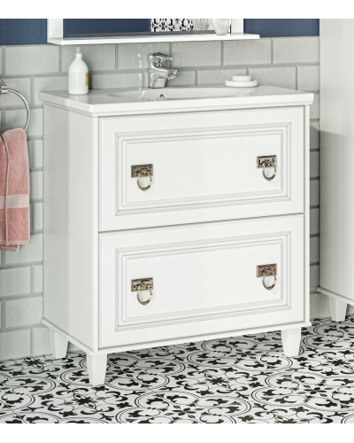 Версаль - 80 Тумба с 2 ящ. белая матовая