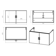 Галвер - 80 Тумба прямая подвесная белая