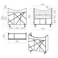Грани - 80 Тумба напольная прямая (эмаль)