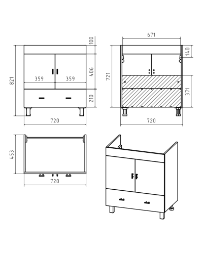 Дива - 75 Тумба белая с 1 ящ.
