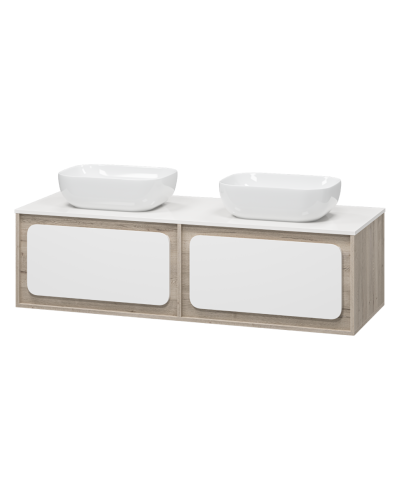 Дубль - 150 Тумба подвесная комбинированная 2 ящ.