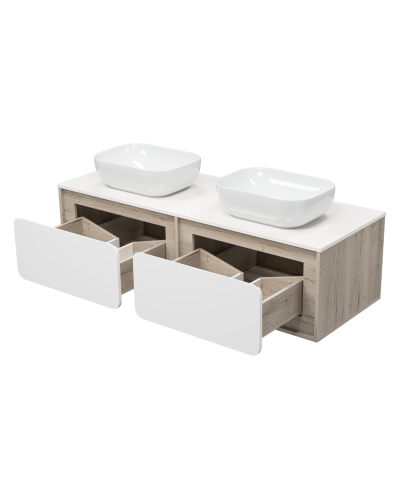 Дубль - 150 Тумба подвесная комбинированная 2 ящ.