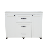 Дуэт - 120 Тумба белая матовая с 3 ящ.