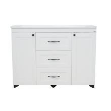 Дуэт - 120 Тумба белая матовая с 3 ящ.