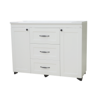 Дуэт - 120 Тумба белая матовая с 3 ящ.