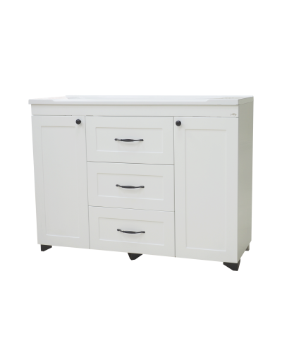 Дуэт - 120 Тумба белая матовая с 3 ящ.