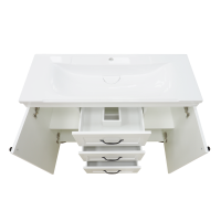 Дуэт - 120 Тумба белая матовая с 3 ящ.