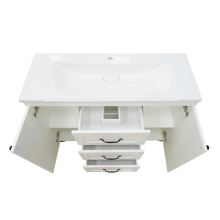 Дуэт - 120 Тумба белая матовая с 3 ящ.