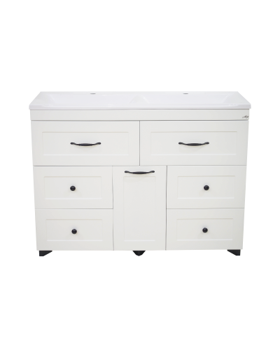 Дуэт - 120 Тумба белая матовая с 6 ящ. / Б/К