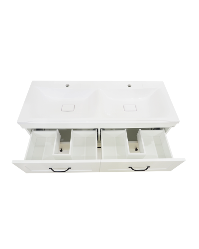 Дуэт - 120 Тумба белая матовая с 6 ящ. / Б/К