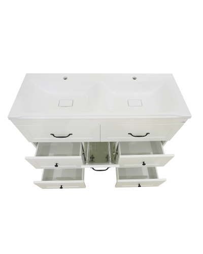 Дуэт - 120 Тумба белая матовая с 6 ящ. / Б/К