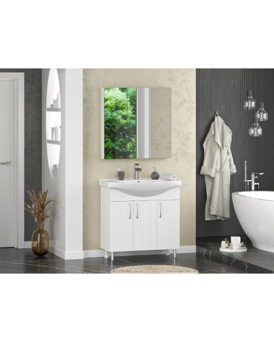 Изео - 85 Тумба напольная прямая 3 дв., (ПВХ)