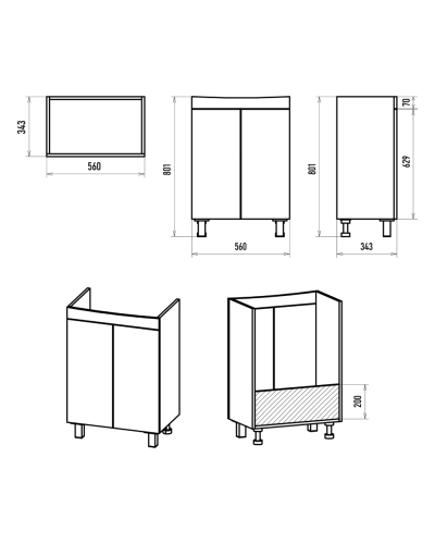 Клермонт - 60 тумба прямая напольная (эмаль)