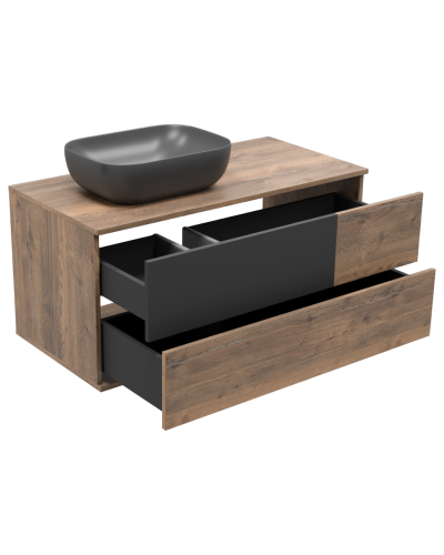 Коломбо -100 Тумба подвесная 2 ящ. с отталк. лев. ДСП (Дуб Галифакс)