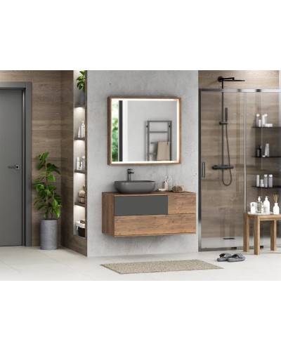 Коломбо -100 Тумба подвесная 2 ящ. с отталк. лев. ДСП (Дуб Галифакс)