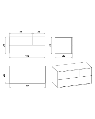 Коломбо -100 Тумба подвесная 2 ящ. с отталк. лев. ДСП (Дуб Галифакс)