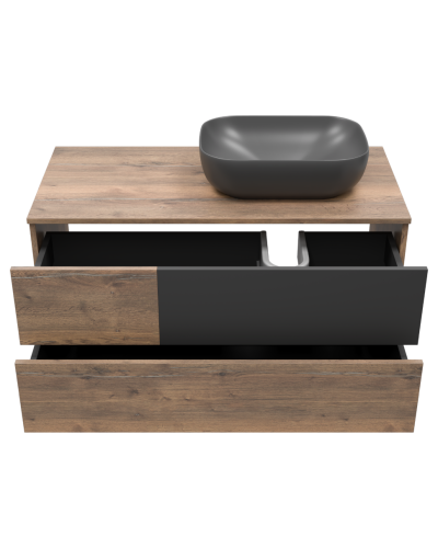 Коломбо -100 Тумба подвесная 2 ящ. с отталк. прав. ДСП (Дуб Галифакс)