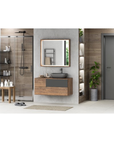 Коломбо -100 Тумба подвесная 2 ящ. с отталк. прав. ДСП (Дуб Галифакс)