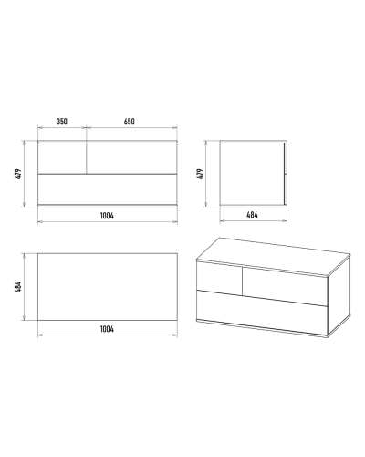 Коломбо -100 Тумба подвесная 2 ящ. с отталк. прав. ДСП (Дуб Галифакс)