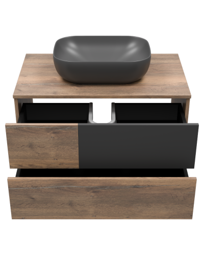 Коломбо - 80 Тумба подвесная 2 ящ. с отталк. ДСП (Дуб Галифакс)