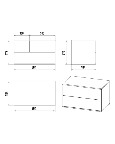 Коломбо - 80 Тумба подвесная 2 ящ. с отталк. ДСП (Дуб Галифакс)