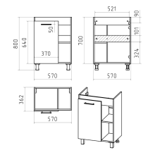 Крафт - 60 Тумба напольная 1 дв.