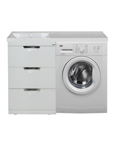 Куба - 50 Тумба 3 ящ. под стиральную машину белая эмаль