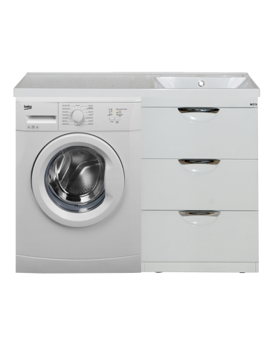 Куба - 50 Тумба 3 ящ. под стиральную машину белая эмаль