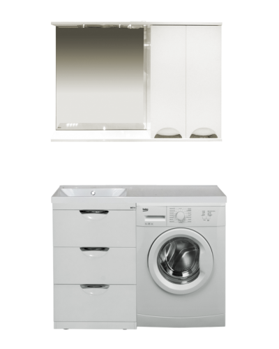 Куба - 50 Тумба 3 ящ. под стиральную машину белая эмаль