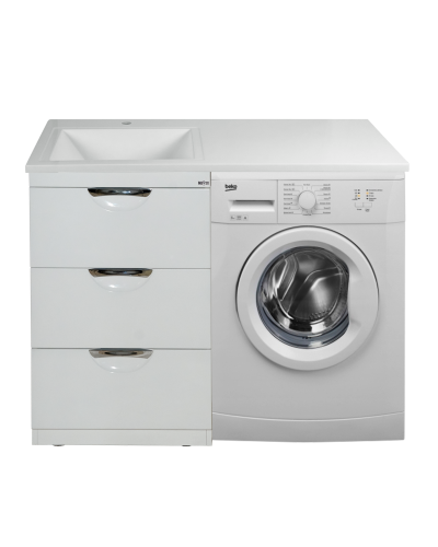 Куба - 60 Тумба 3 ящ. под стиральную машину белая эмаль